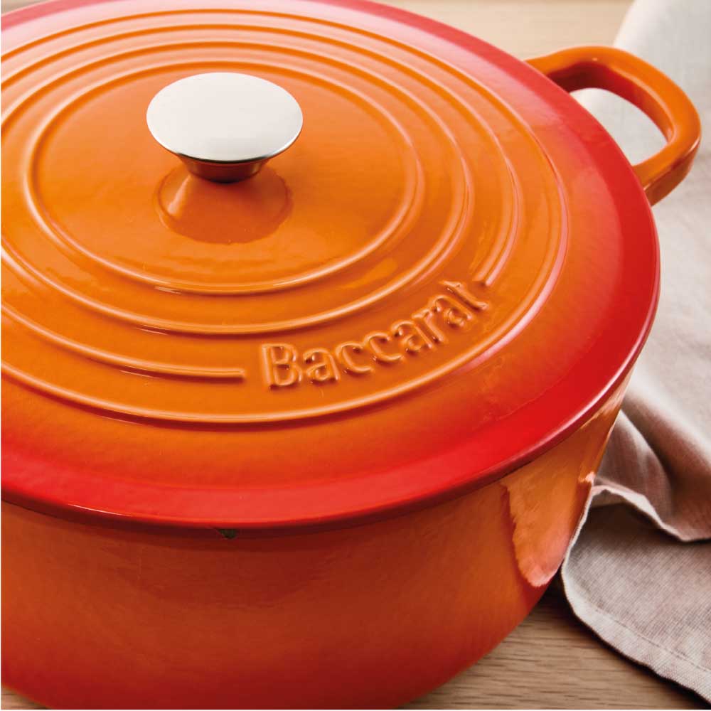 Baccarat Le Connoisseur Cast Iron Round French Oven 6.3L Lava Orange at Baccarat