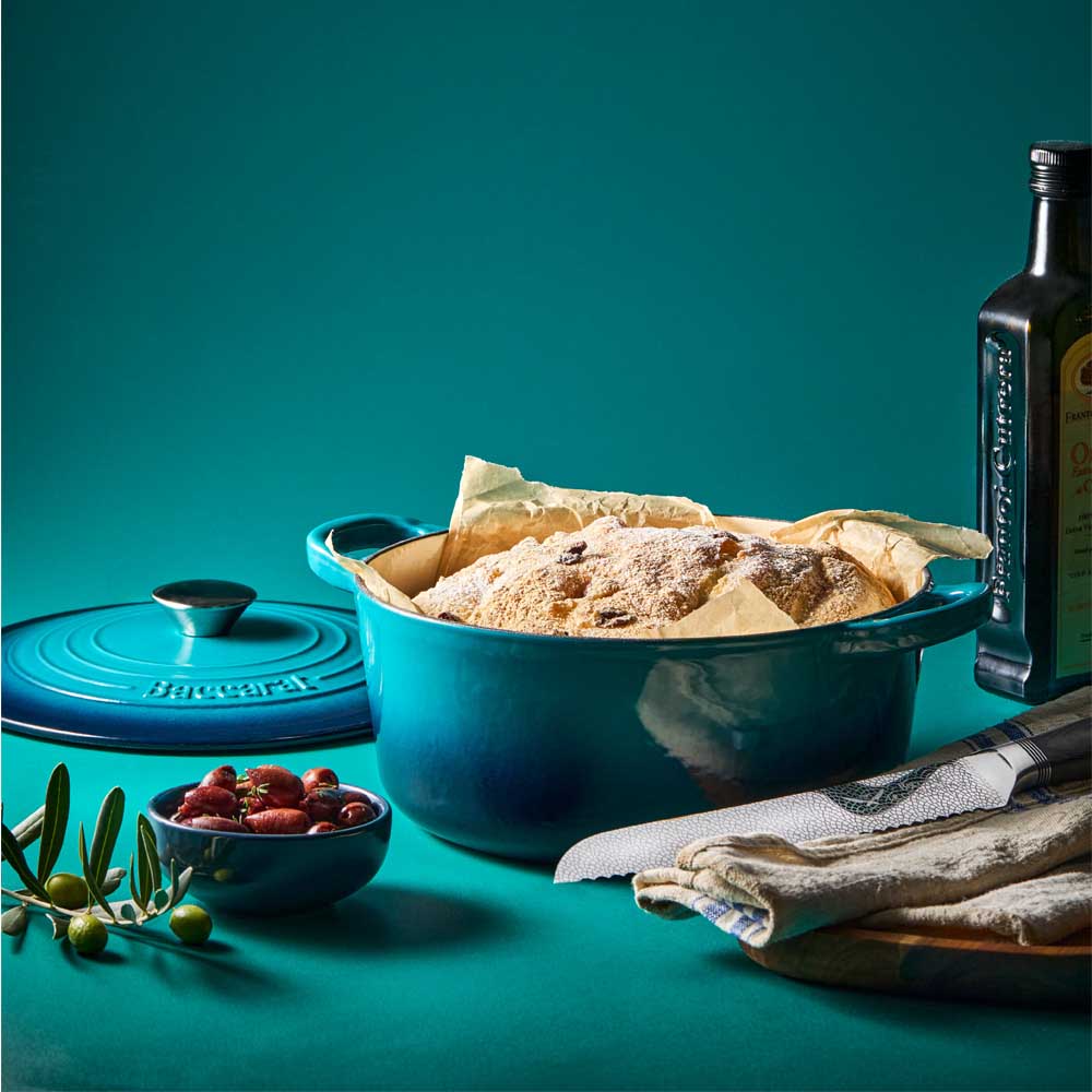 olive bread baked from blue french oven - Baccarat
