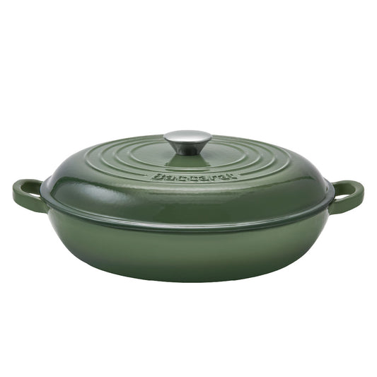 Baccarat Le Connoisseur Cast Iron Round French Saute Pan 31cm Sage Green at Baccarat