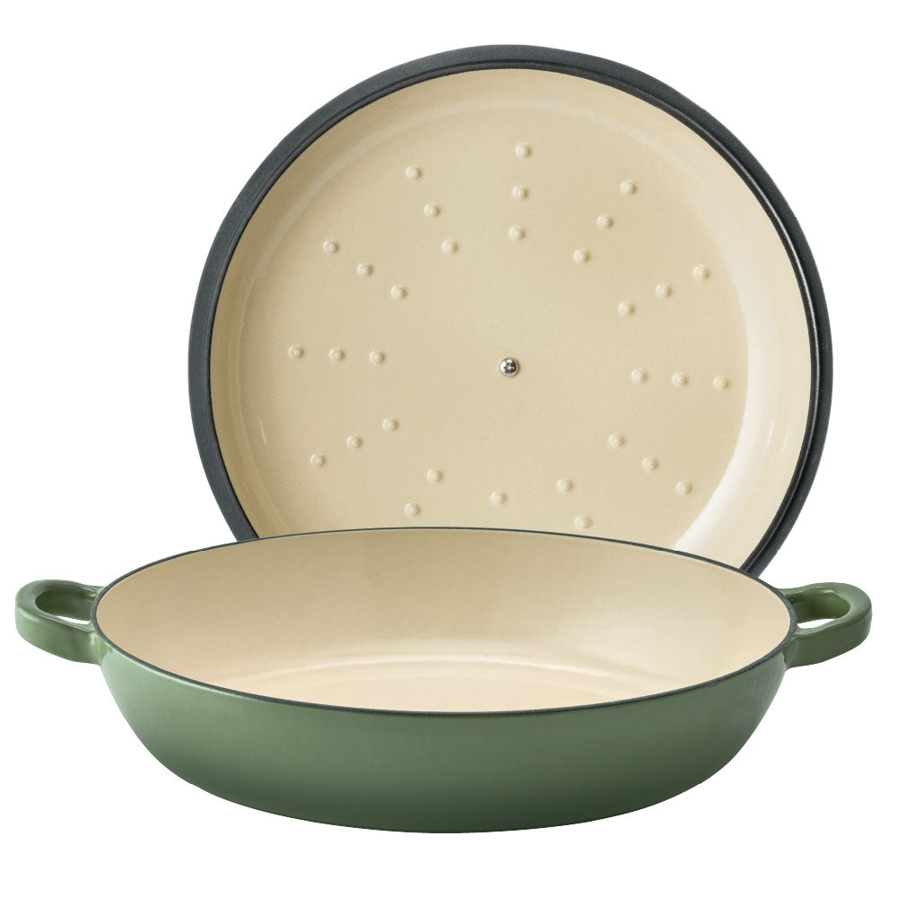 Baccarat Le Connoisseur Cast Iron Round French Saute Pan 31cm Sage Green at Baccarat