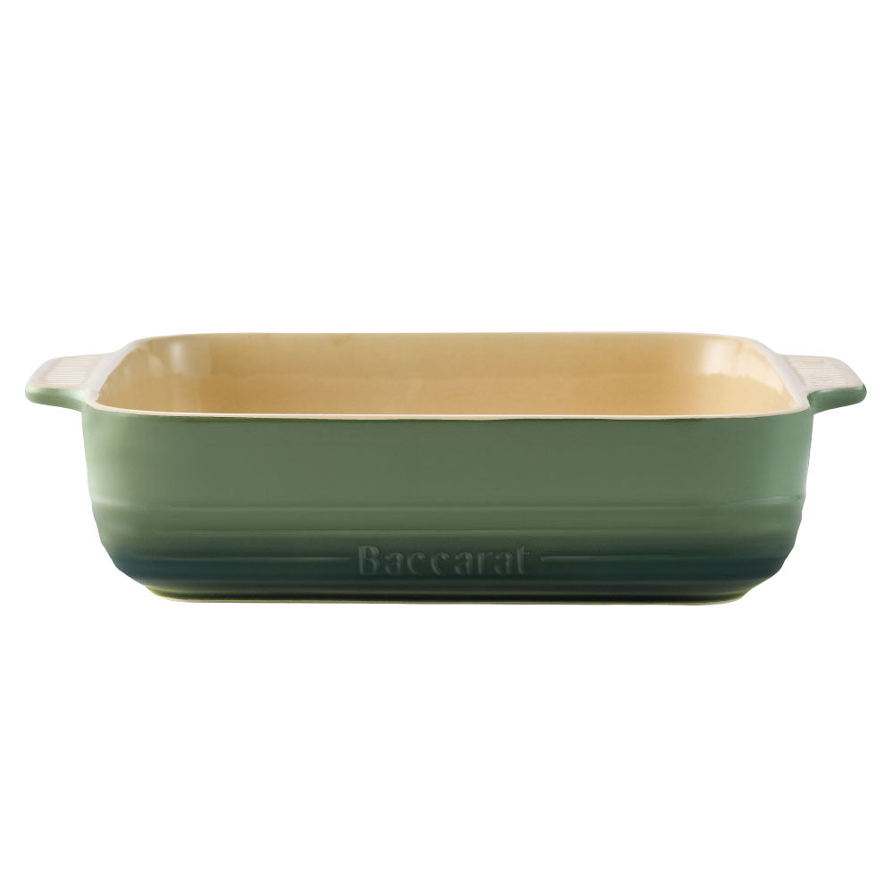 Baccarat Le Connoisseur Stoneware Square Baking Dish 24cm Sage Green at Baccarat