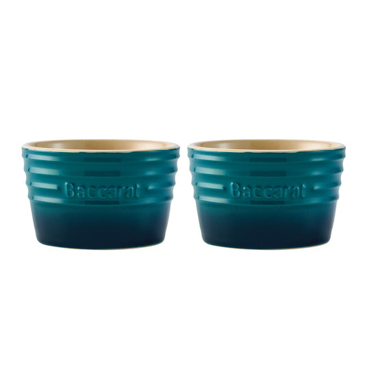 Baccarat Le Connoisseur Set of 2 Stoneware Ramekins 9cm Lagoon Blue at Baccarat