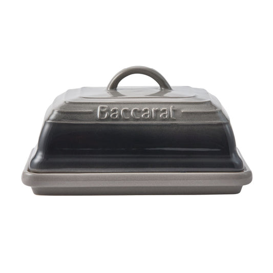 Baccarat Le Connoisseur Stoneware Butter Dish 16cm Smoke Grey at Baccarat