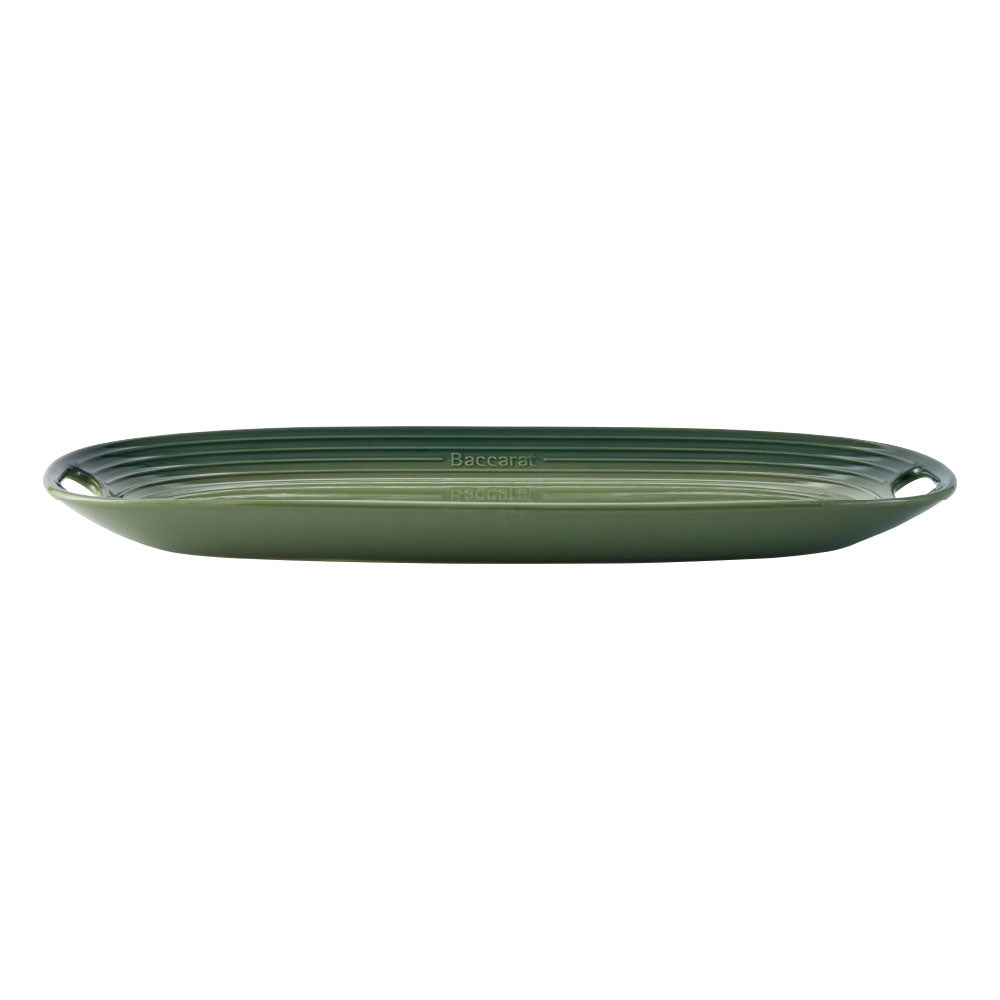 Baccarat Le Connoisseur Oval Platter 40cm Sage Green at Baccarat