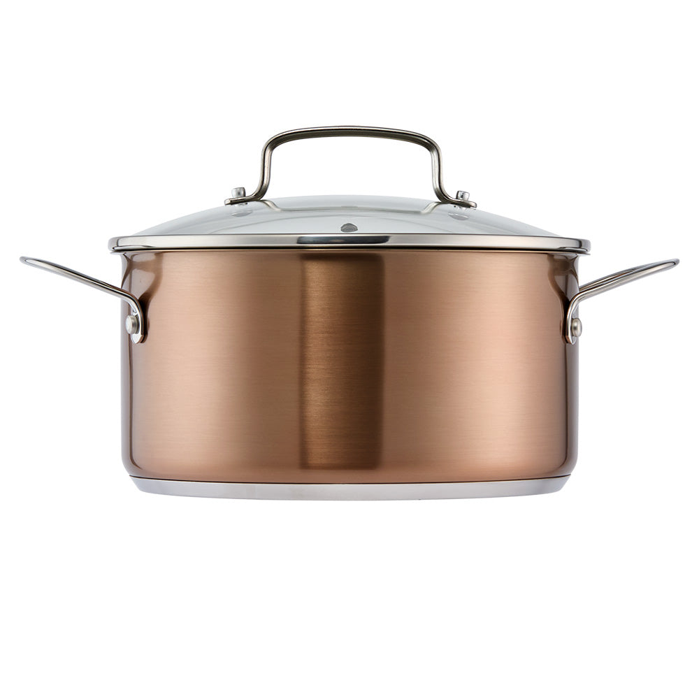 Baccarat SIGNATURE Stainless Steel 6 Piece Cookware Set Copper with casserole and lid at Baccarat
