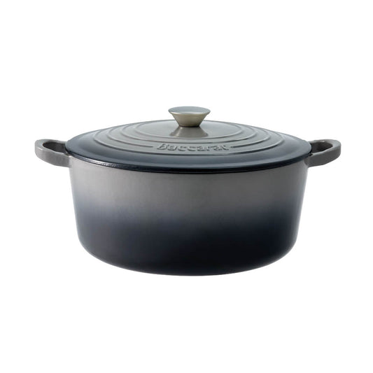 Baccarat Le Connoisseur Cast Iron Round French Oven 29cm 6.3L Smoke