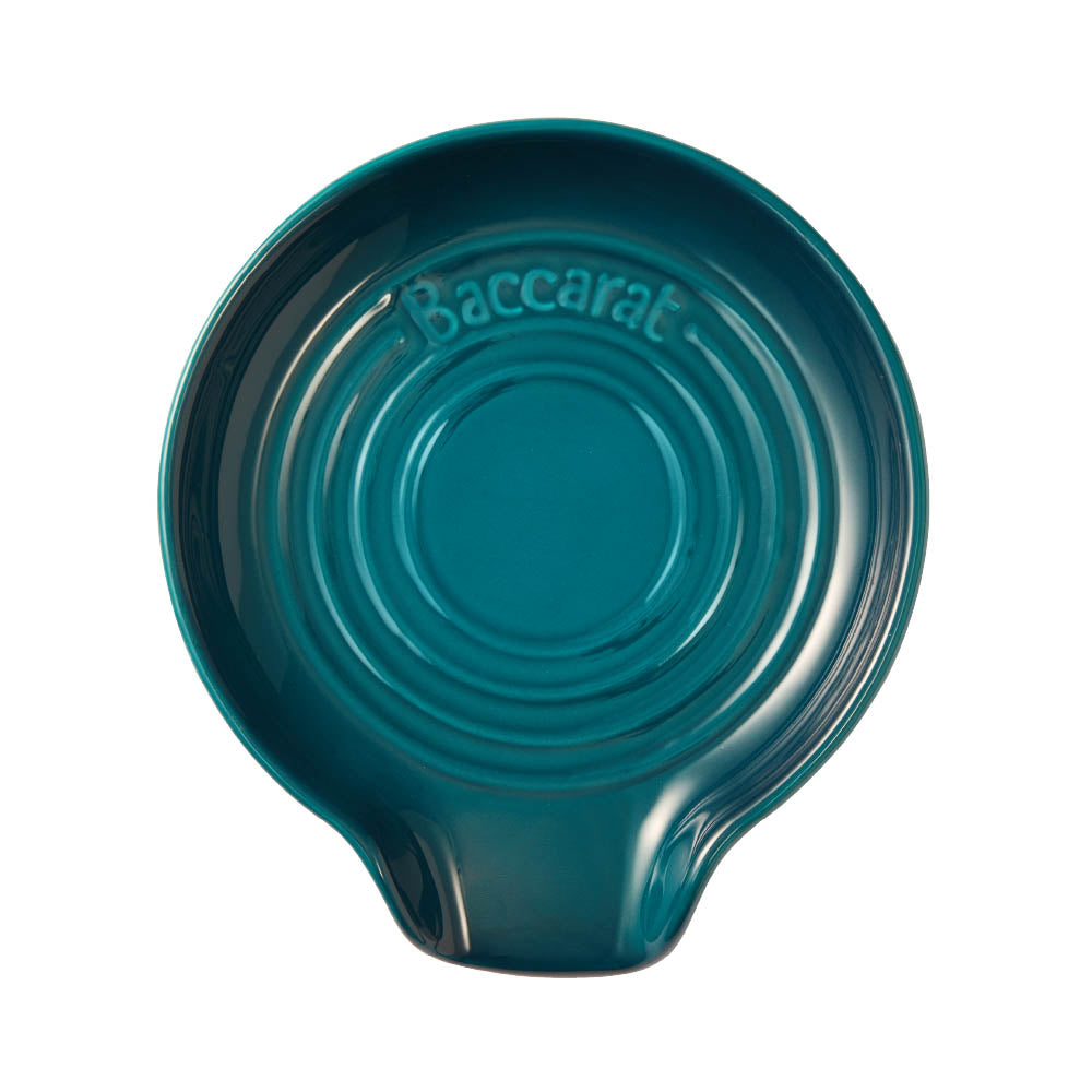 Baccarat Le Connoisseur Round Spoon Rest Lagoon Blue