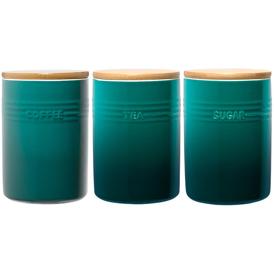 Baccarat Le Connoisseur Canister Set of 3 Teal