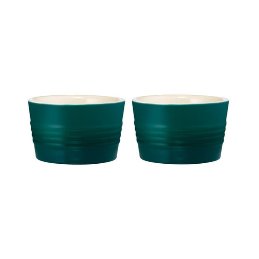 Baccarat Le Connoisseur Set of 2 Stoneware Ramekin 9cm Teal