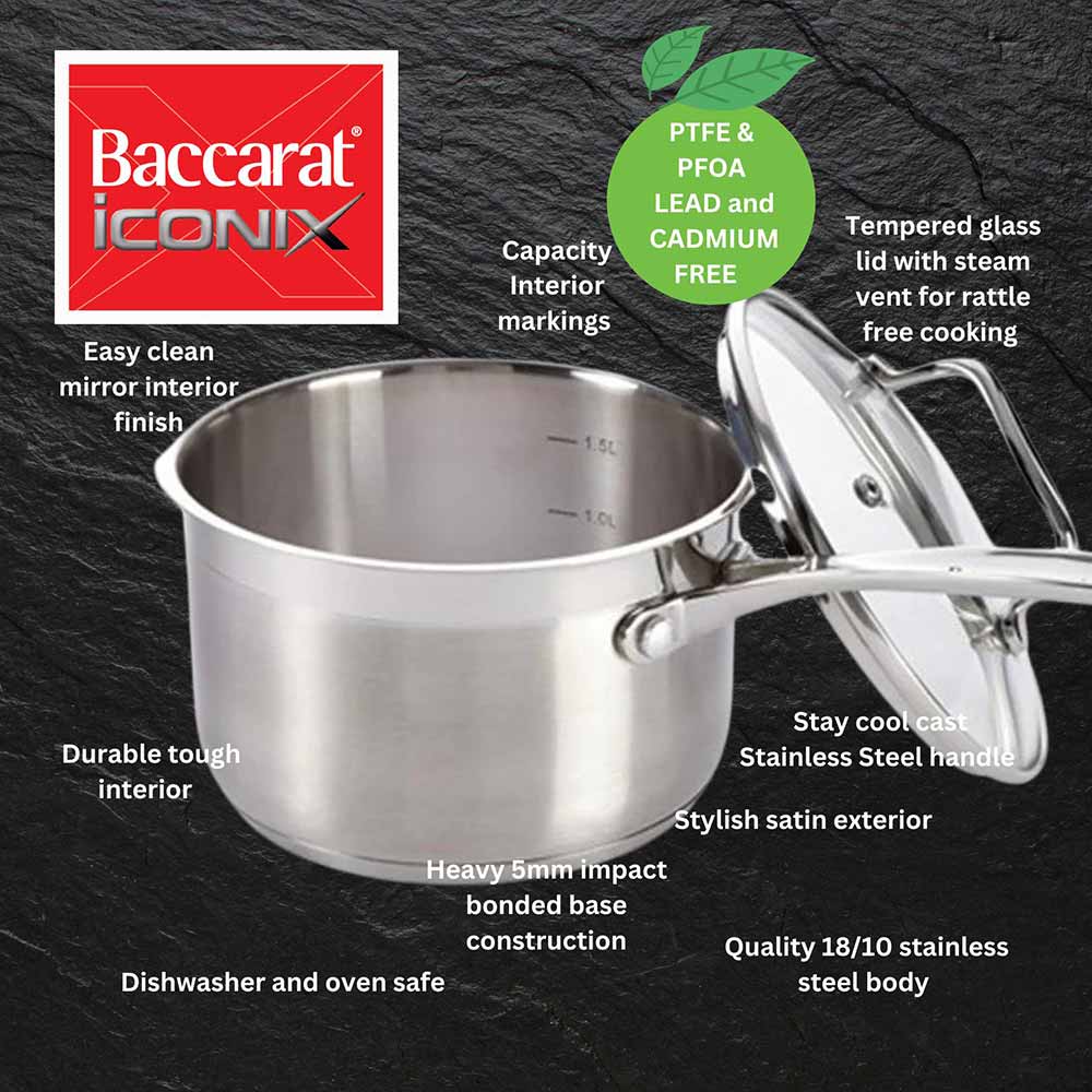 A pot on the stove filled with pasta and utensils nearby silver saucepan with lid 16cm - Baccarat